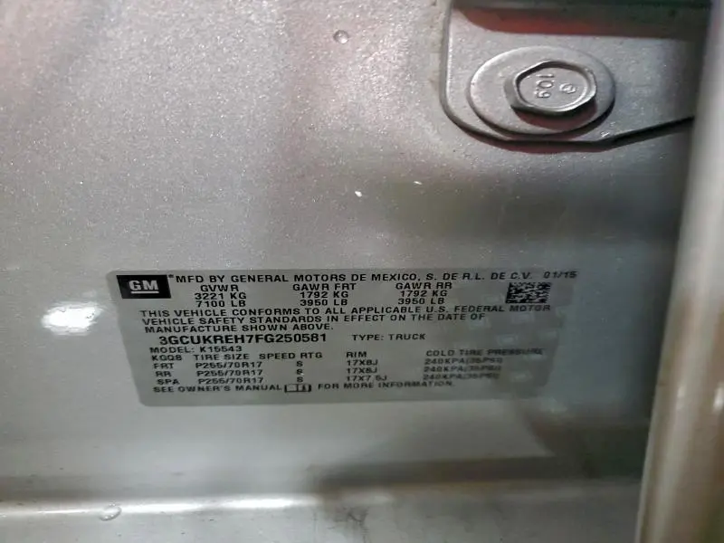 2015 CHEVROLET SILVERADO K1500 LT  