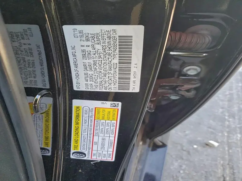 2019 HONDA ACCORD SPORT  