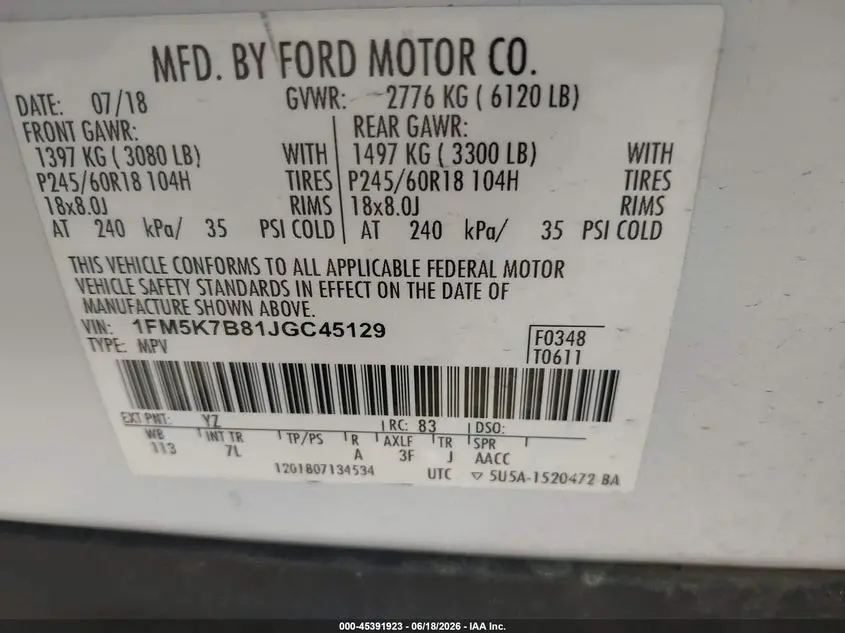 2018 FORD EXPLORER  