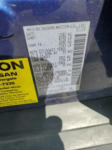 2020 NISSAN ROGUE S  