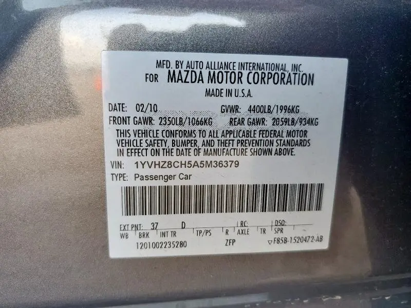 2010 MAZDA 6 I  