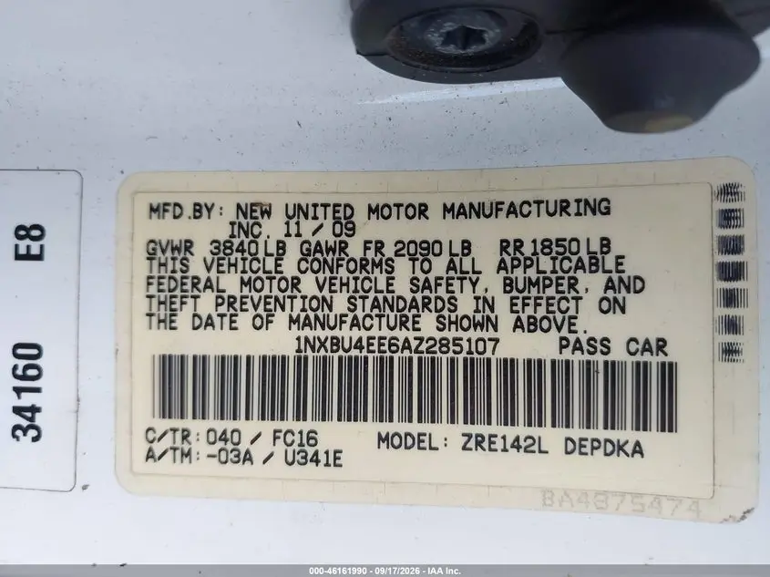 2010 TOYOTA COROLLA LE