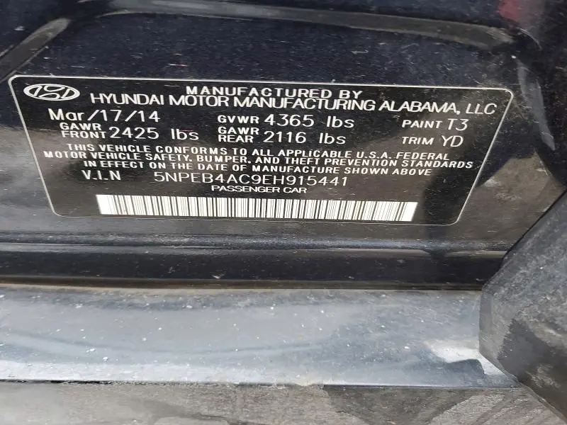 2014 HYUNDAI SONATA GLS  