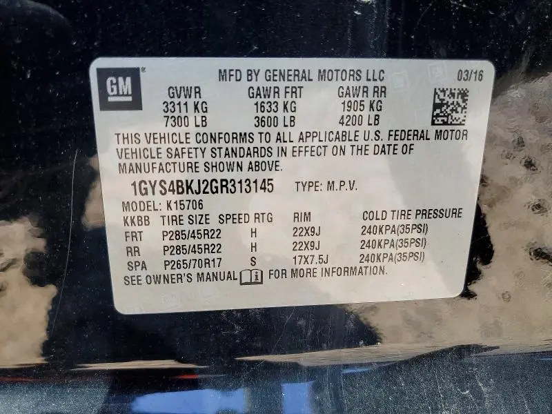 2016 CADILLAC ESCALADE LUXURY  