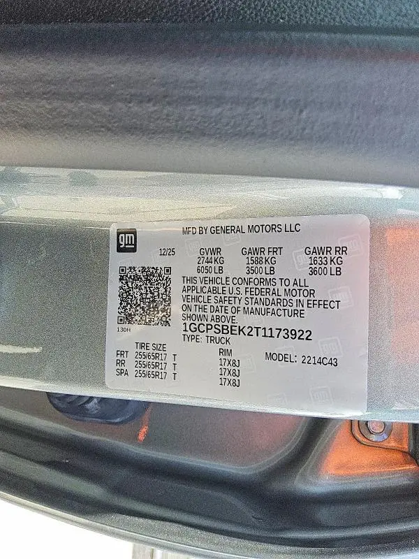 2026 CHEVY COLORADO- R&D- PRI FLEET- CK ENG LT ON