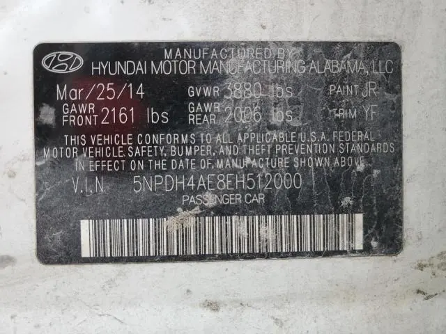 2014 HYUNDAI ELANTRA SE  