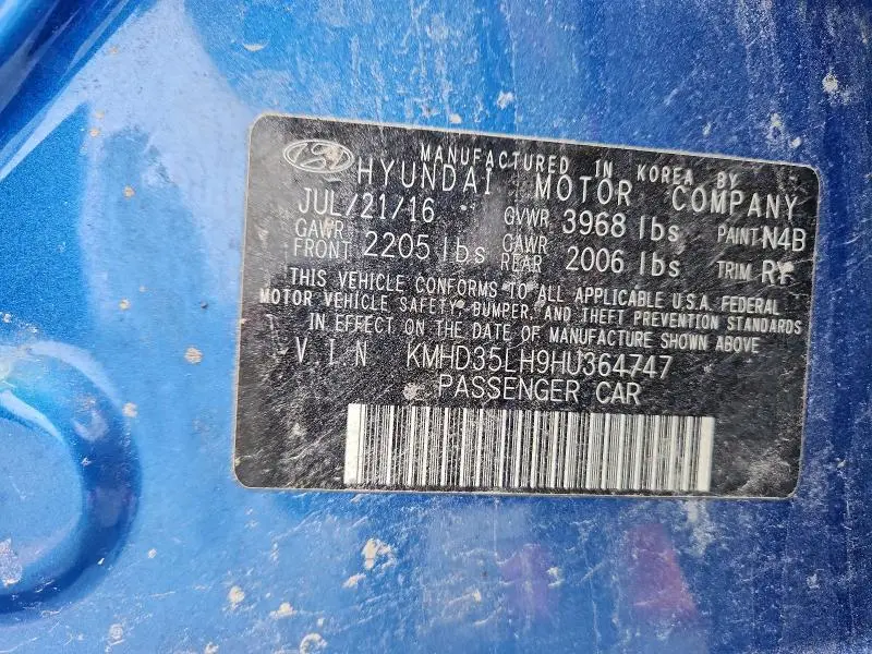 2017 HYUNDAI ELANTRA GT   