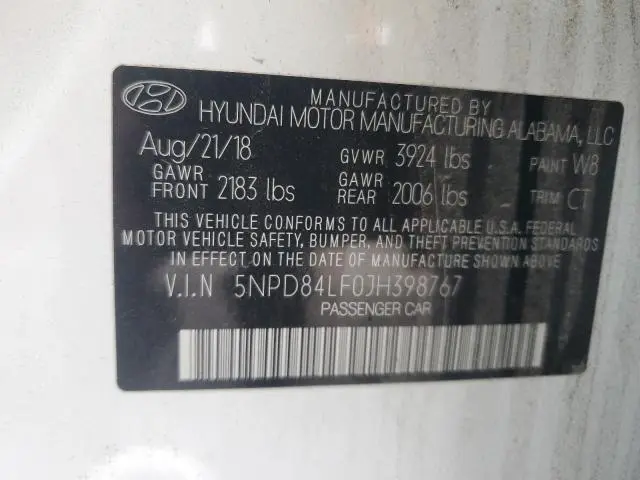 2018 HYUNDAI ELANTRA SEL  