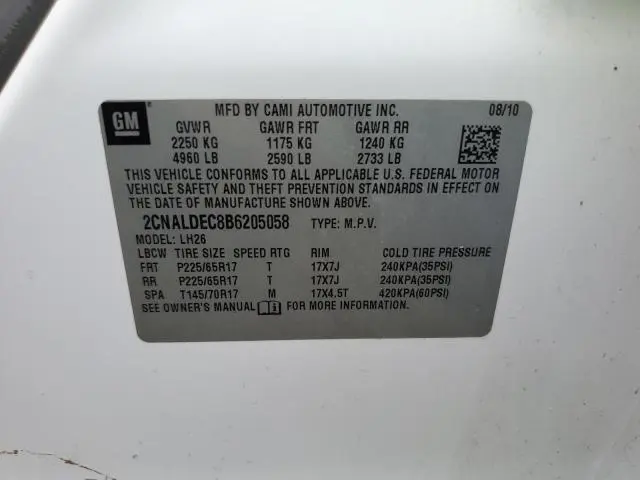 2011 CHEVROLET EQUINOX LT  
