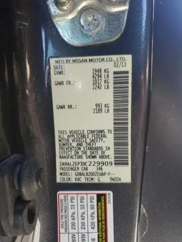 2013 NISSAN ALTIMA S  