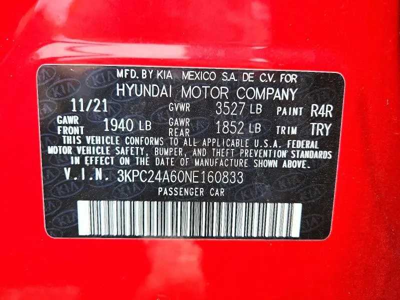 2022 HYUNDAI ACCENT SEL  