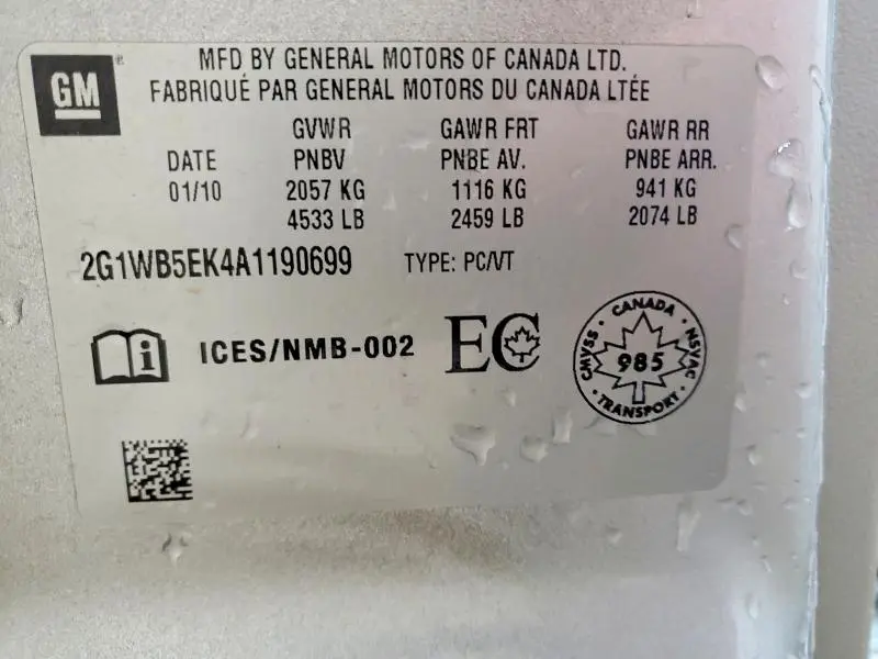 2010 CHEVROLET IMPALA LT  