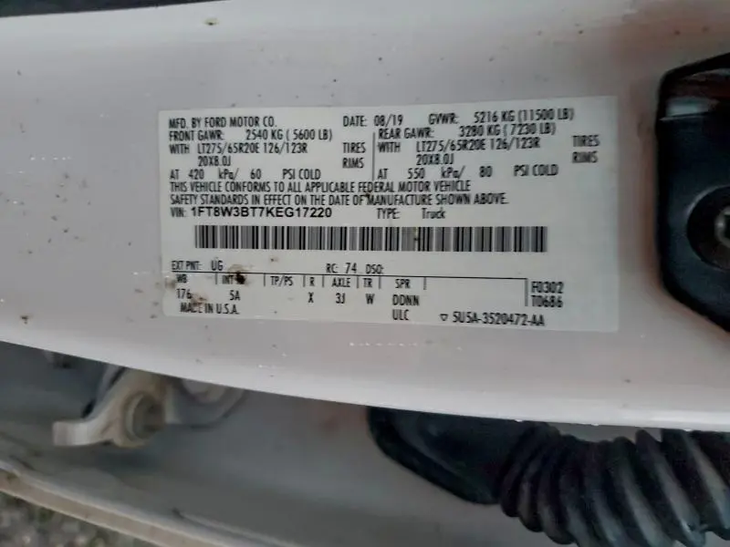 2019 FORD F350 SUPER DUTY  