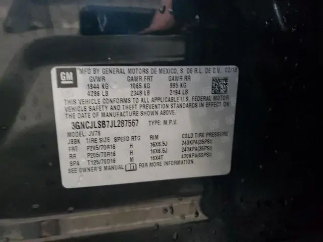 2018 CHEVROLET TRAX 1LT  