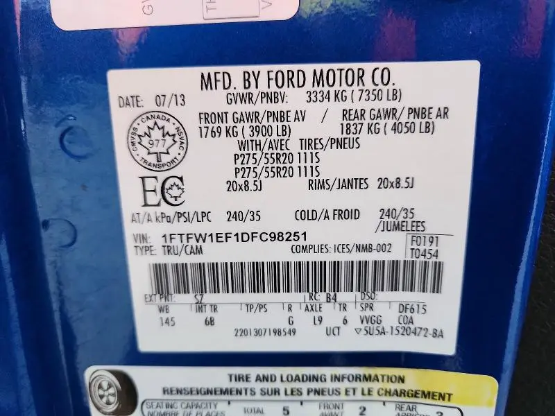 2013 FORD F150 SUPERCREW  
