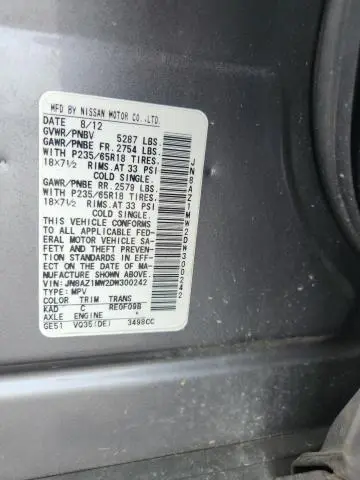 2013 NISSAN MURANO S  