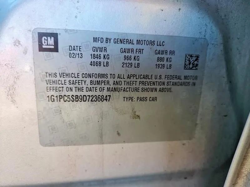 2013 CHEVROLET CRUZE LT  