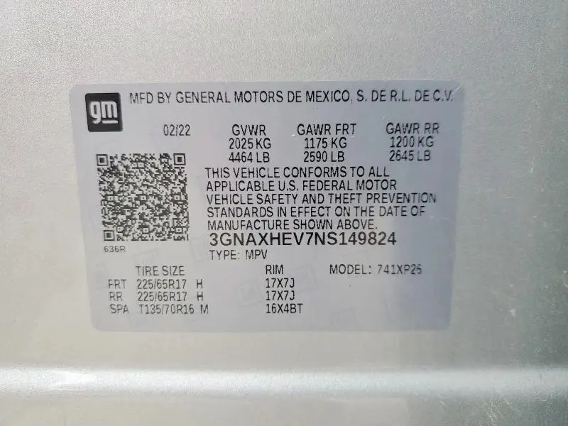 2022 CHEVROLET EQUINOX   