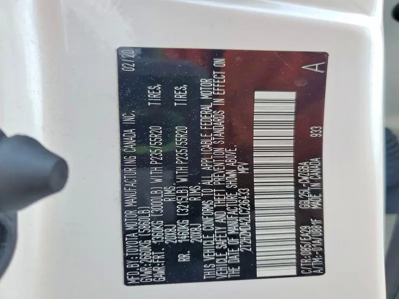 2020 LEXUS RX 350 BASE  