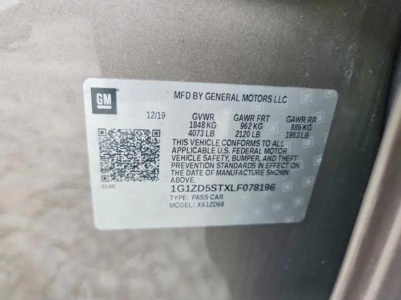 2020 CHEVROLET MALIBU LT  