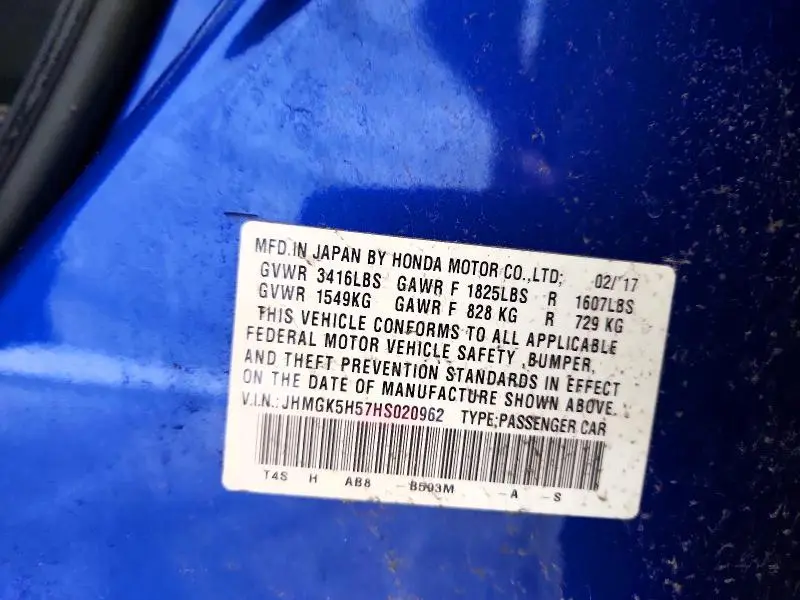 2017 HONDA FIT LX  