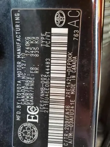 2011 TOYOTA COROLLA BASE  