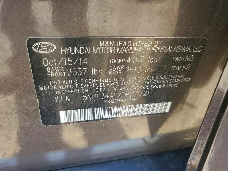 2015 HYUNDAI SONATA SPORT  
