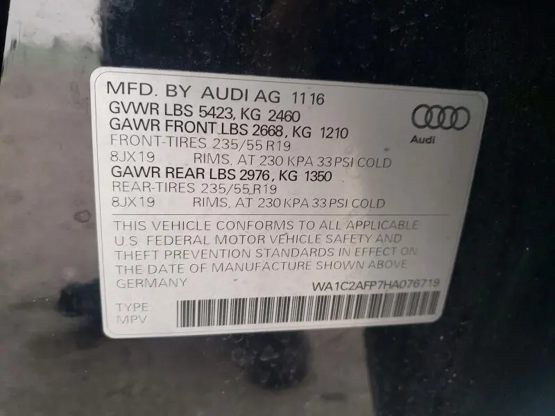 2017 AUDI Q5 PREMIUM  