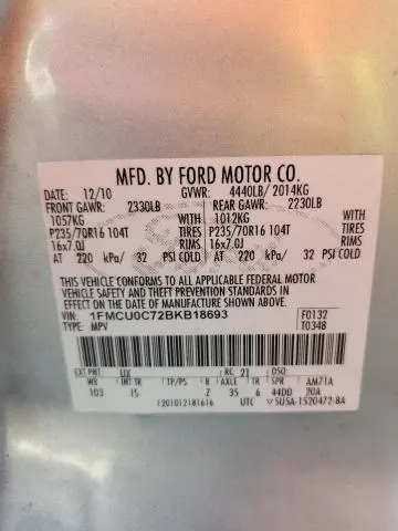 2011 FORD ESCAPE XLS  