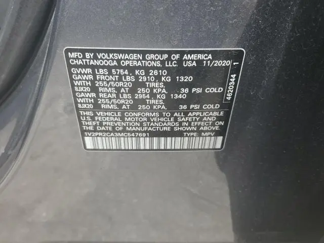 2021 VOLKSWAGEN ATLAS SE  