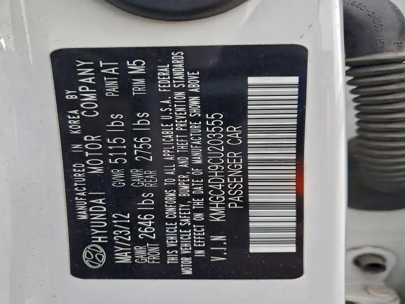 2012 HYUNDAI GENESIS 5.0L  