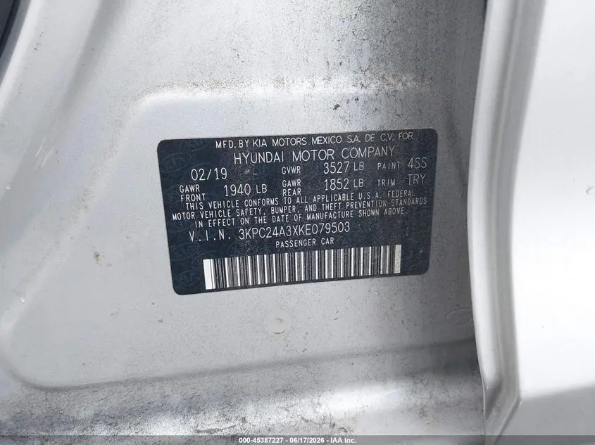 2019 HYUNDAI ACCENT SE