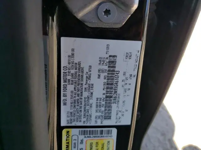 2016 LINCOLN MKZ BLACK LABEL  