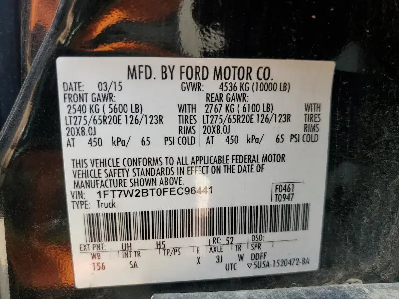 2015 FORD F250 SUPER DUTY  