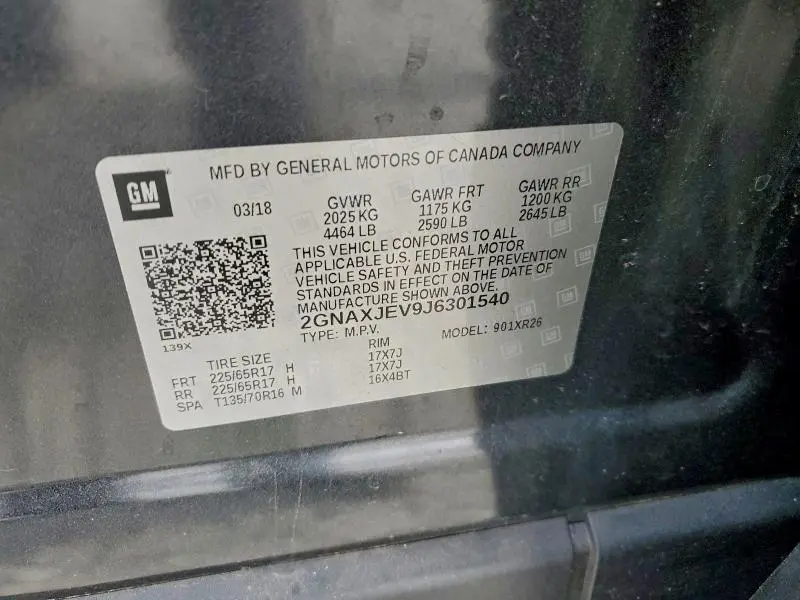 2018 CHEVROLET EQUINOX LT  