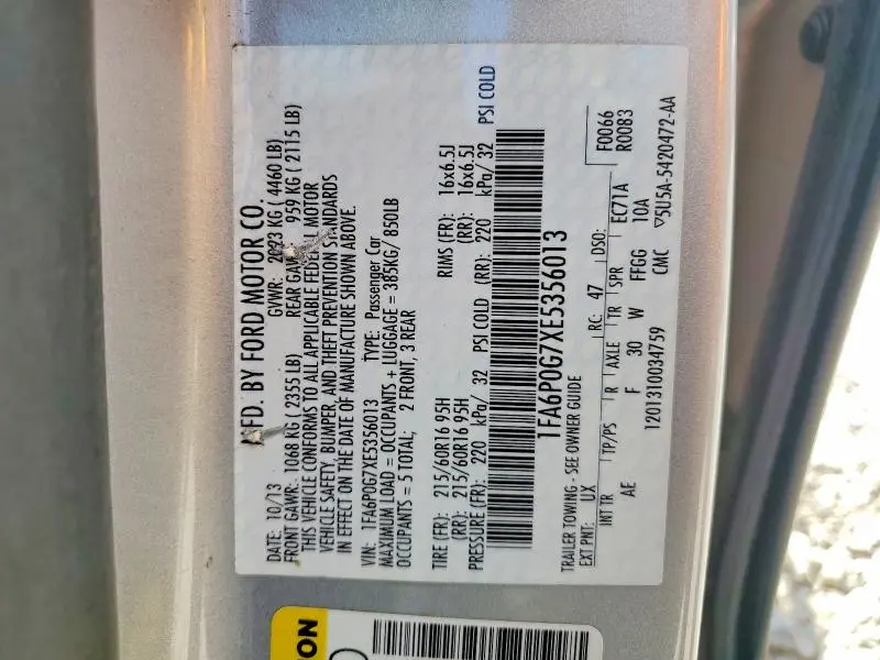 2014 FORD FUSION S  