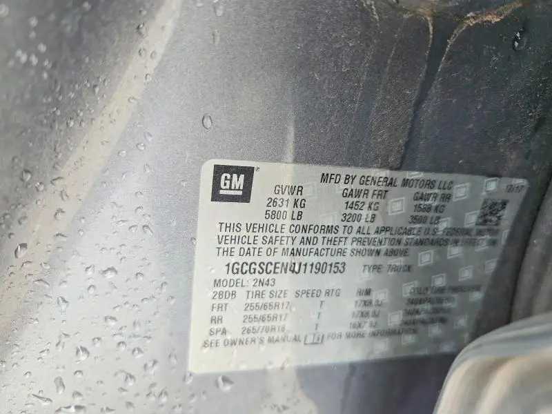 2018 CHEVROLET COLORADO LT  