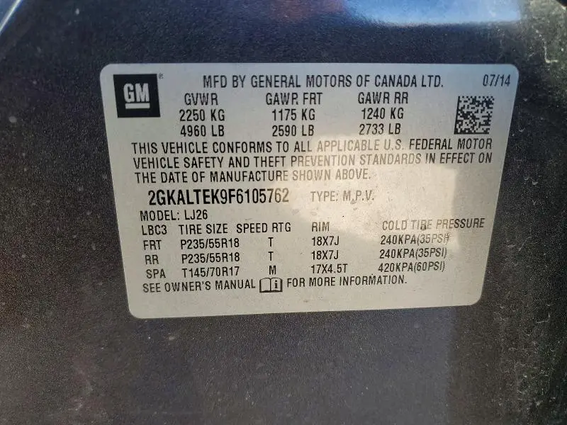 2015 GMC TERRAIN SLT  