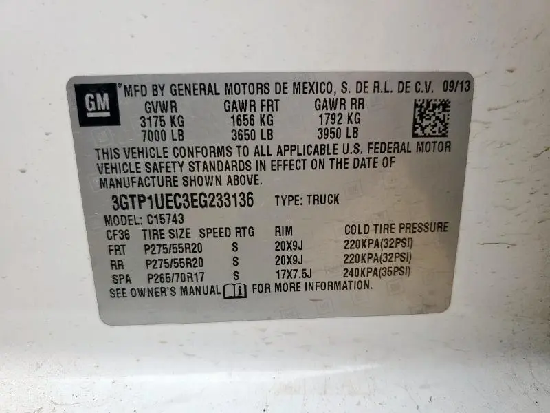 2014 GMC SIERRA C1500 SLE