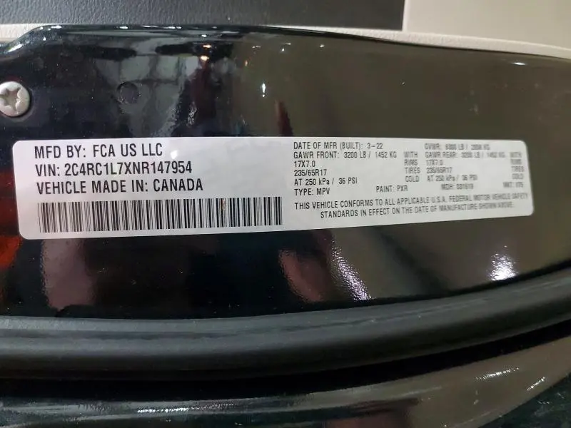 2022 CHRYSLER PACIFICA HYBRID TOURING L  