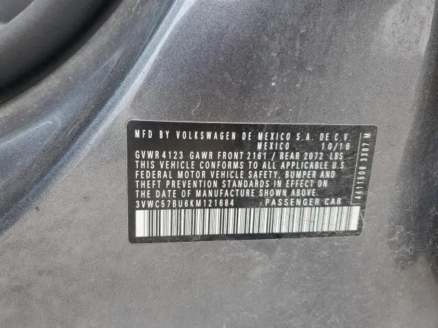 2019 VOLKSWAGEN JETTA S  