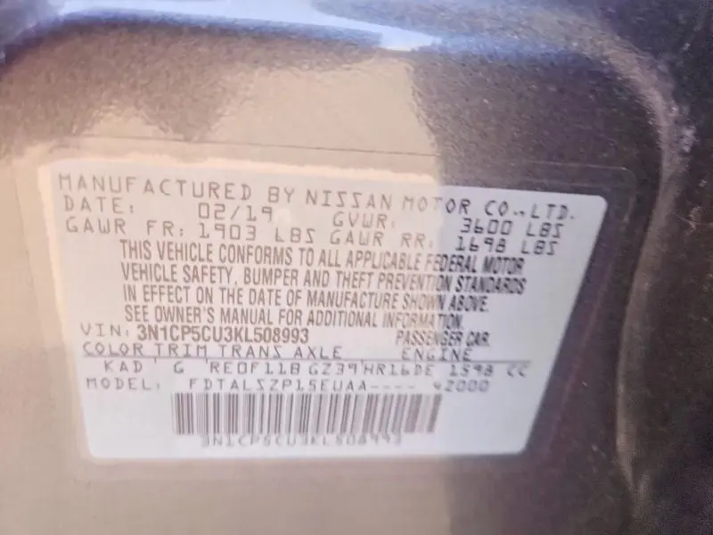 2019 NISSAN KICKS SV  