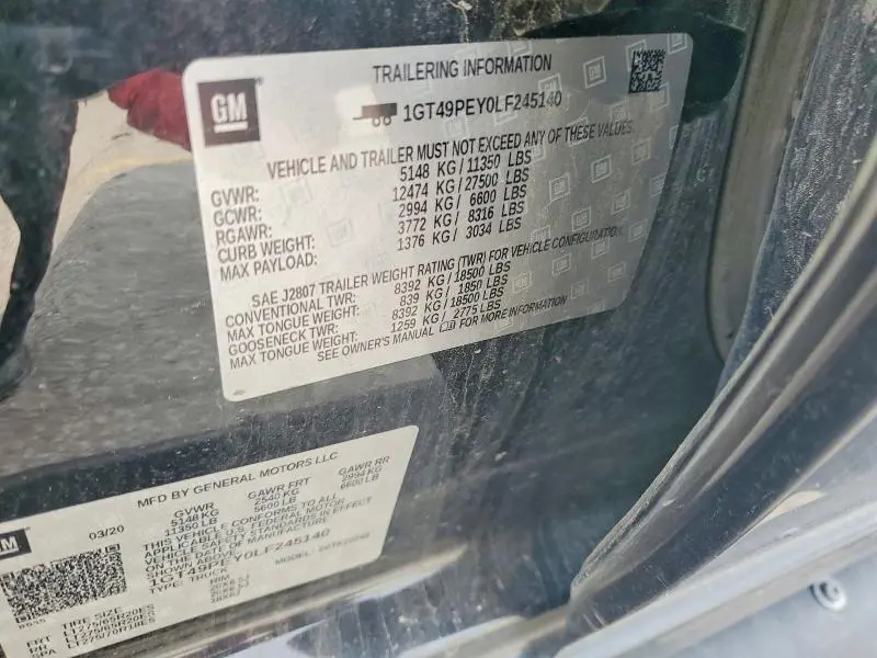 2020 GMC SIERRA K2500 AT4  