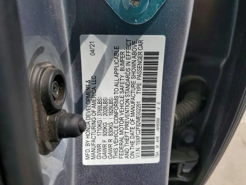 2021 HONDA CIVIC SPORT  
