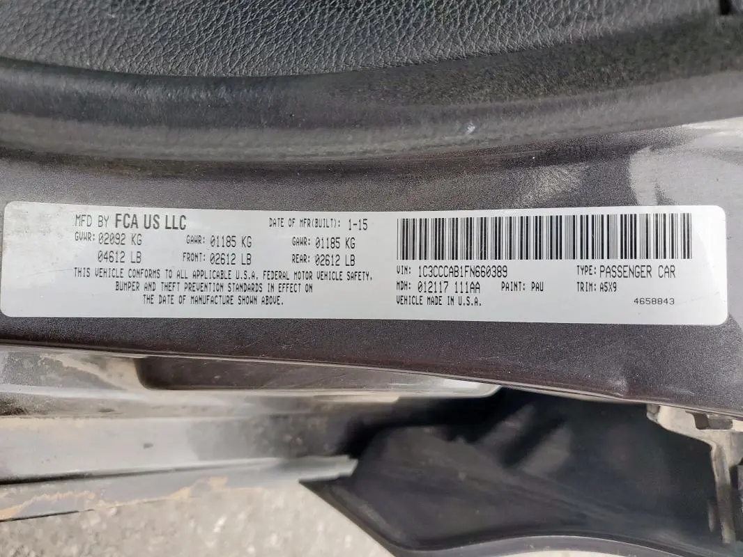 2015 CHRYSLER 200 LIMITED  