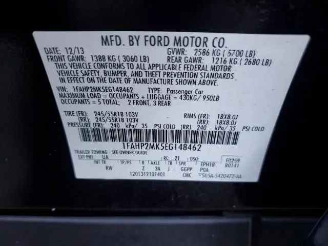 2014 FORD TAURUS POLICE INTERCEPTOR  