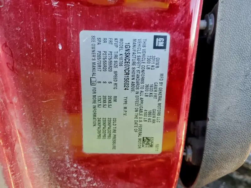 2012 CHEVROLET TAHOE K1500 LTZ  