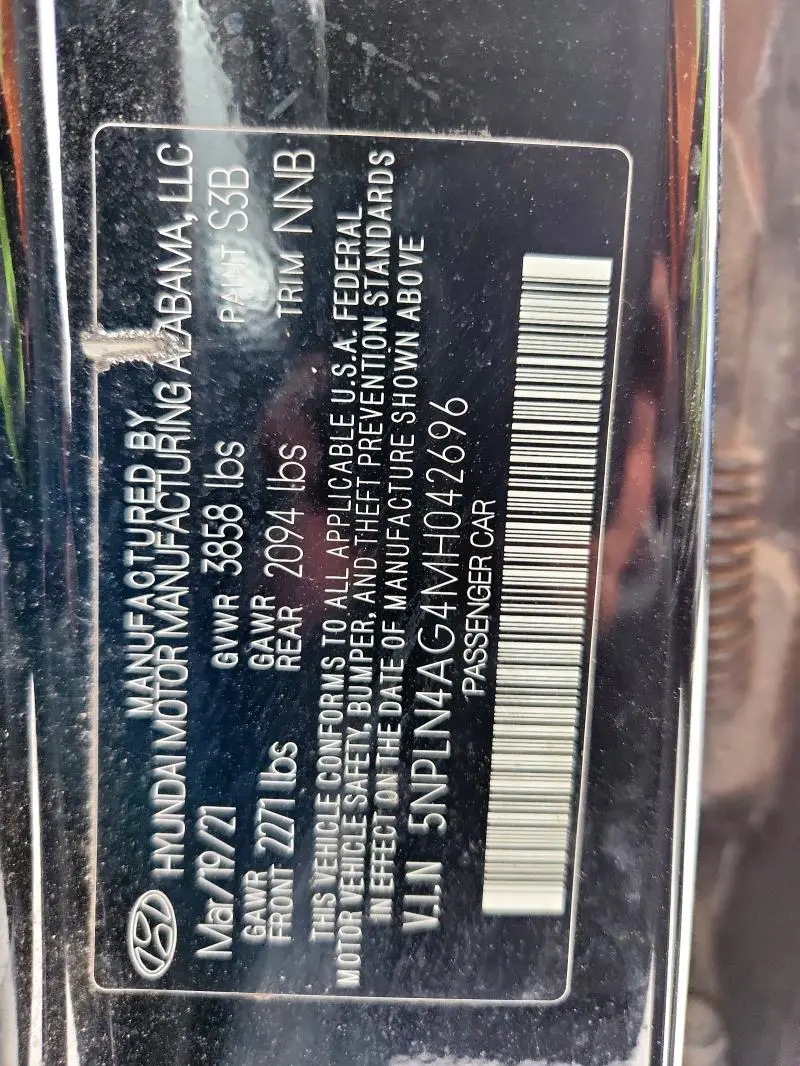 2021 HYUNDAI ELANTRA SEL  