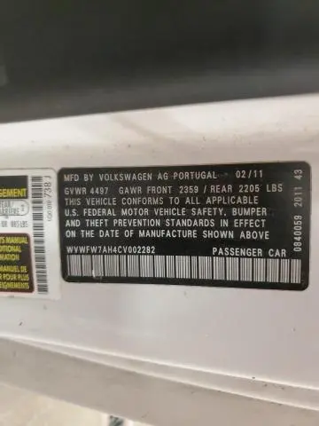 2012 VOLKSWAGEN EOS LUX  