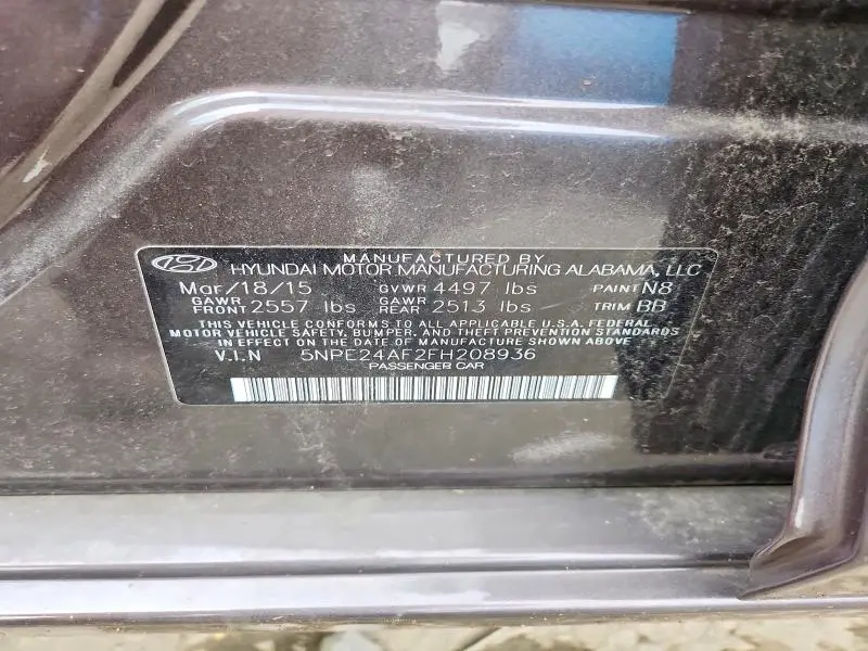 2015 HYUNDAI SONATA SE  